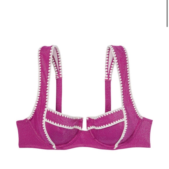 NEW Full Coverage Bikini Top with Crochet Trim - Picture 3 of 4